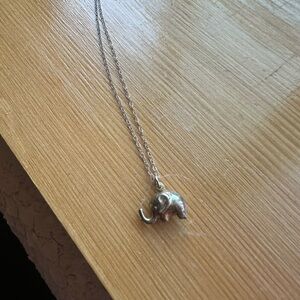 Sterling Silver Elephant Pendant Necklace